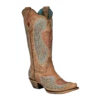 Corral Boots Corral Ladies Studded Heart & Wings Overlay Sand Western Boots A4235