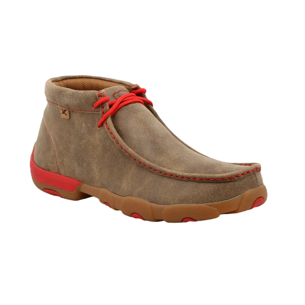 Twisted X Men's Chukka Brown & Red Driving Moc Shoe MDM0036 1 Twisted X Men's Chukka Brown & Red Driving Moc Shoe MDM0036