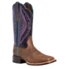Ariat Ladies Primetime Embroidered Brown & Purple Western Boots 10035936