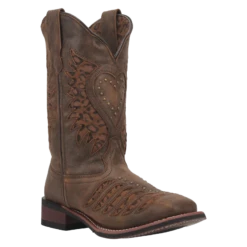 Laredo® Ladies Emmylou Leopard Print Inlay Brown Western Boots 5889