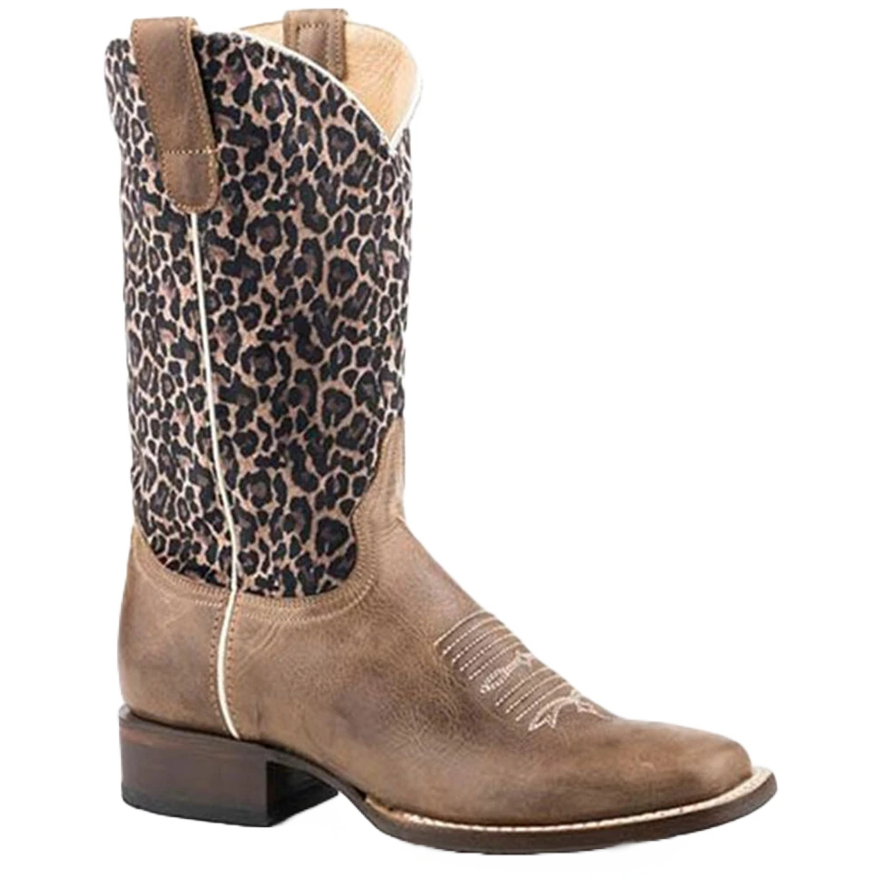 Roper® Ladies Cheetah Brown Square Toe Boots 09-021-7016-8260 1 Roper® Ladies Cheetah Brown Square Toe Boots 09-021-7016-8260