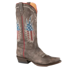 Roper Ladies Wings Over America Brown Snip Toe Boots 09-021-7001-8284