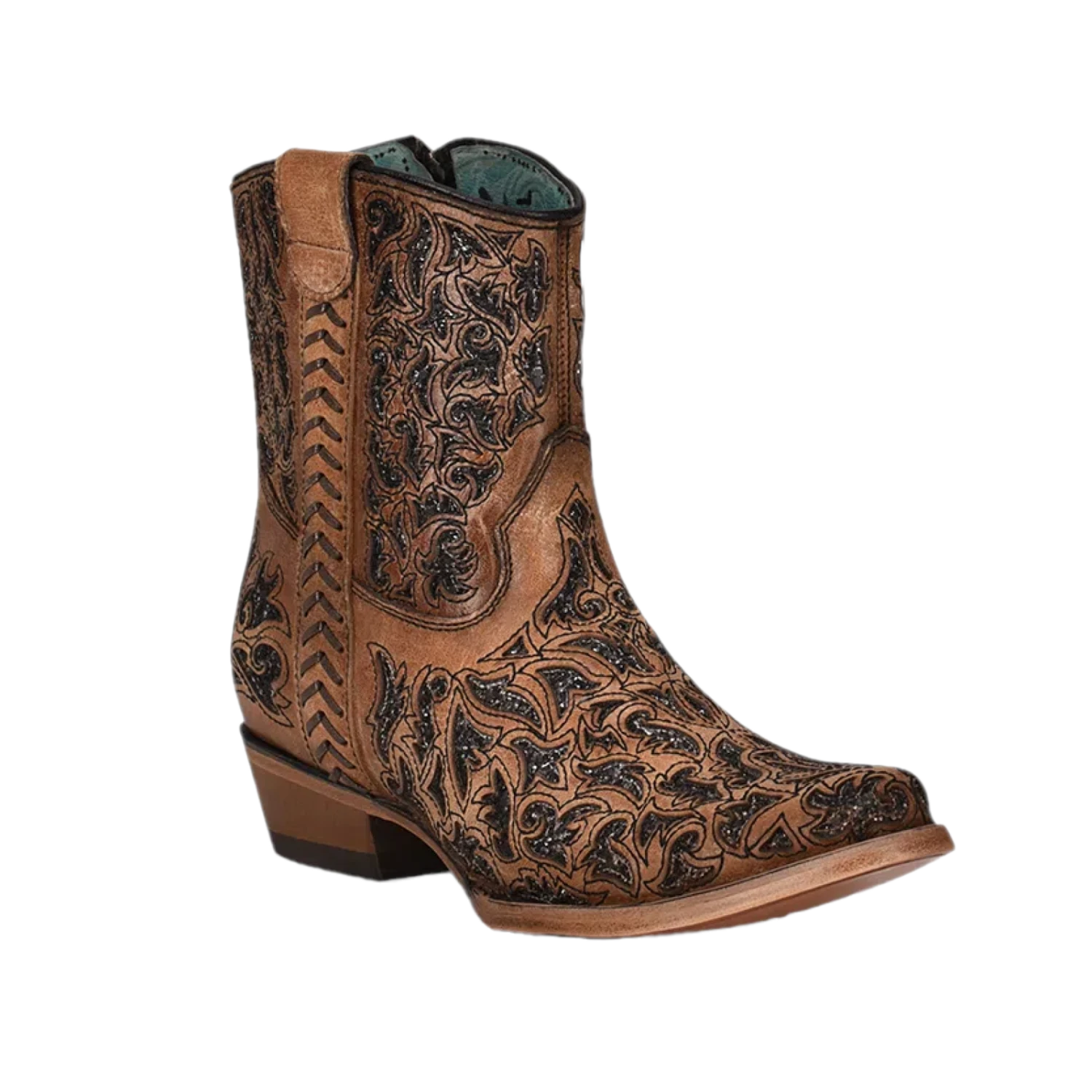 Corral Boots Corral® Ladies Sand Inlay & Embroidery Round Toe Ankle Boots C3824 1 Corral Boots Corral® Ladies Sand Inlay & Embroidery Round Toe Ankle Boots C3824
