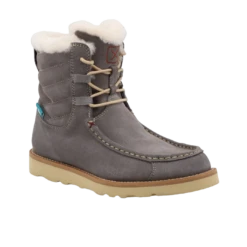 Twisted X Ladies 6" Suede Leather Brushed Nickel Gray Wedge Sole Boots WCAW002