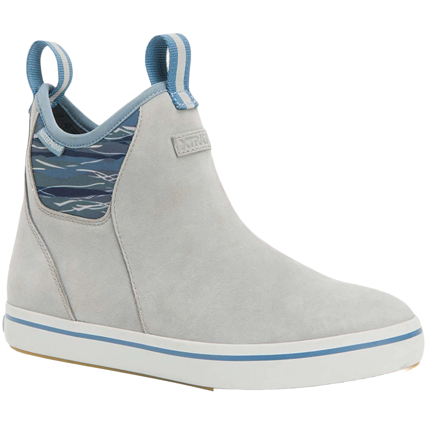 XTRATUF Ladies Leather Ankle Deck Gray & Beach Glass Boots XWAL-1BG 1 XTRATUF Ladies Leather Ankle Deck Gray & Beach Glass Boots XWAL-1BG