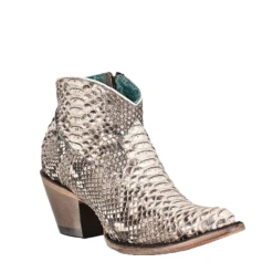 Corral Boots Corral Ladies Natural Full Python Round Toe Booties A4319