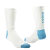 Ariat 3 Pack Cotton White & Blue Crew Socks AR2239-200