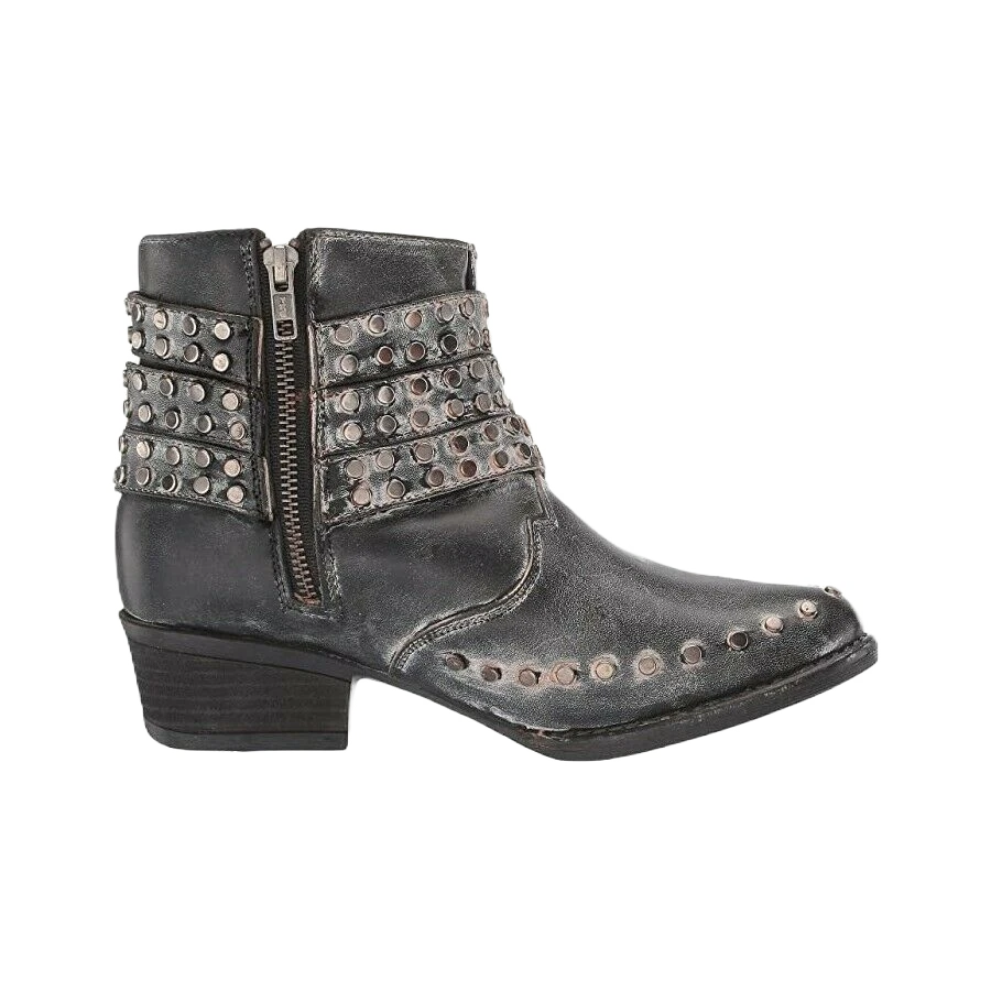 Corral Boots Corral Ladies Black Zipper & Studded Straps Round Toe Booties Q5095 2 Corral Boots Corral Ladies Black Zipper & Studded Straps Round Toe Booties Q5095 - Image 2