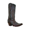 Corral Boots Corral Ladies Turquoise & Brown Embroidery & Studs Leather Boots C3750