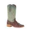 Corral Boots Corral Men's Brown & Turquoise Fish Embroidery Boots A4048