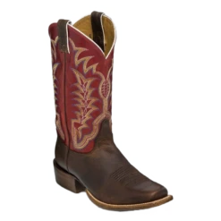 Justin Men's Coffee Road Red Pampero Square Toe Boot 2711