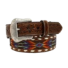 Nocona Men's Leather Laced Embossed Multi Colored Belt N210002697