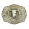 Nocona Engraved Longhorn Skull Belt Buckle 37403
