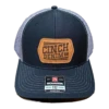 Cinch Men's Black & Grey Mesh Leather Patch Trucker Cap MCC0800011