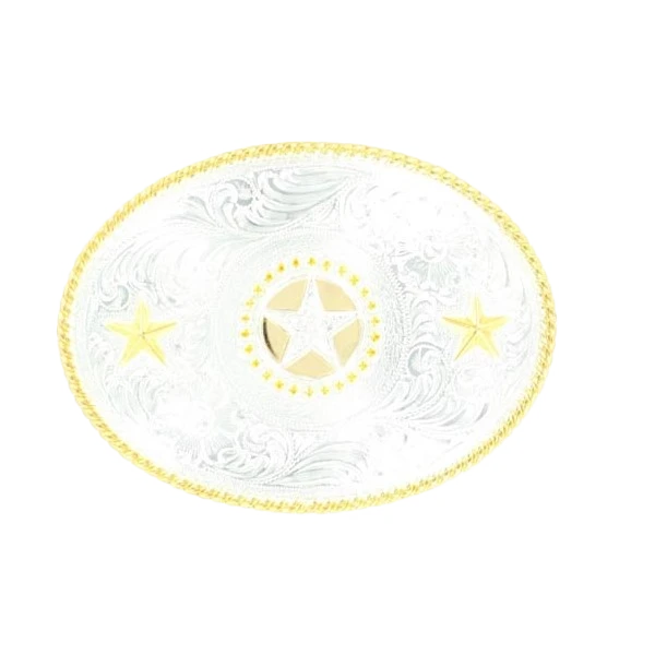 Nocona Men's Texas Star Gold And Silver ToneBelt Buckle 3757044 1 Nocona Men's Texas Star Gold And Silver ToneBelt Buckle 3757044