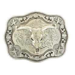 Nocona Steerhead With Stars Belt Buckle 3798664