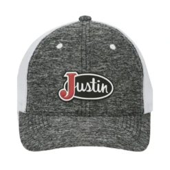 Justin® Men's Heather Grey & White Mesh Back Ball Cap JCBC013