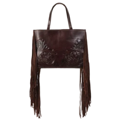 Ariat Ladies Victoria Tooled Leather Fringe Brown Tote Bag A770009302