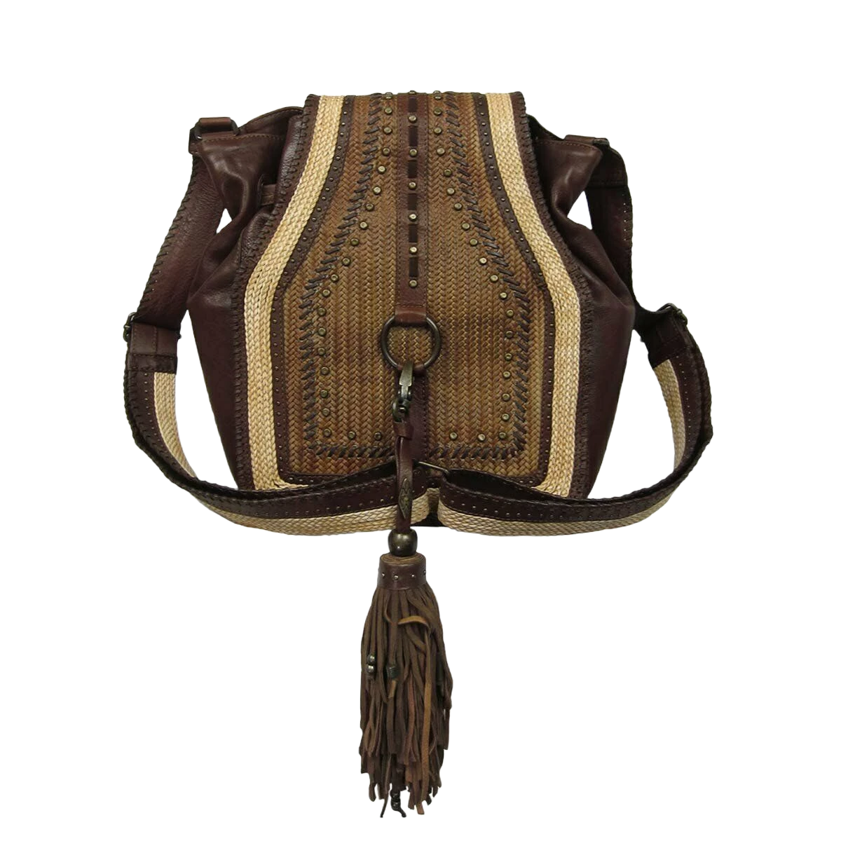 Corral Boots Corral Ladies Brown Woven & Studs Purse D1152 1 Corral Boots Corral Ladies Brown Woven & Studs Purse D1152