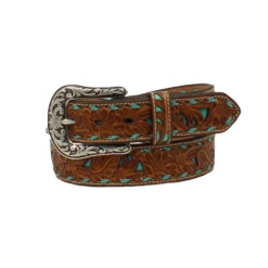 Nocona Ladies Turquoise Inlay Leather Belt N3410433