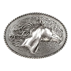Nocona Blazin Roxx Ladies Silver Horse Head Belt Buckle 37012