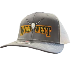 Wild West Logo Embroidered Charcoal Snapback Cap WW02-GRY