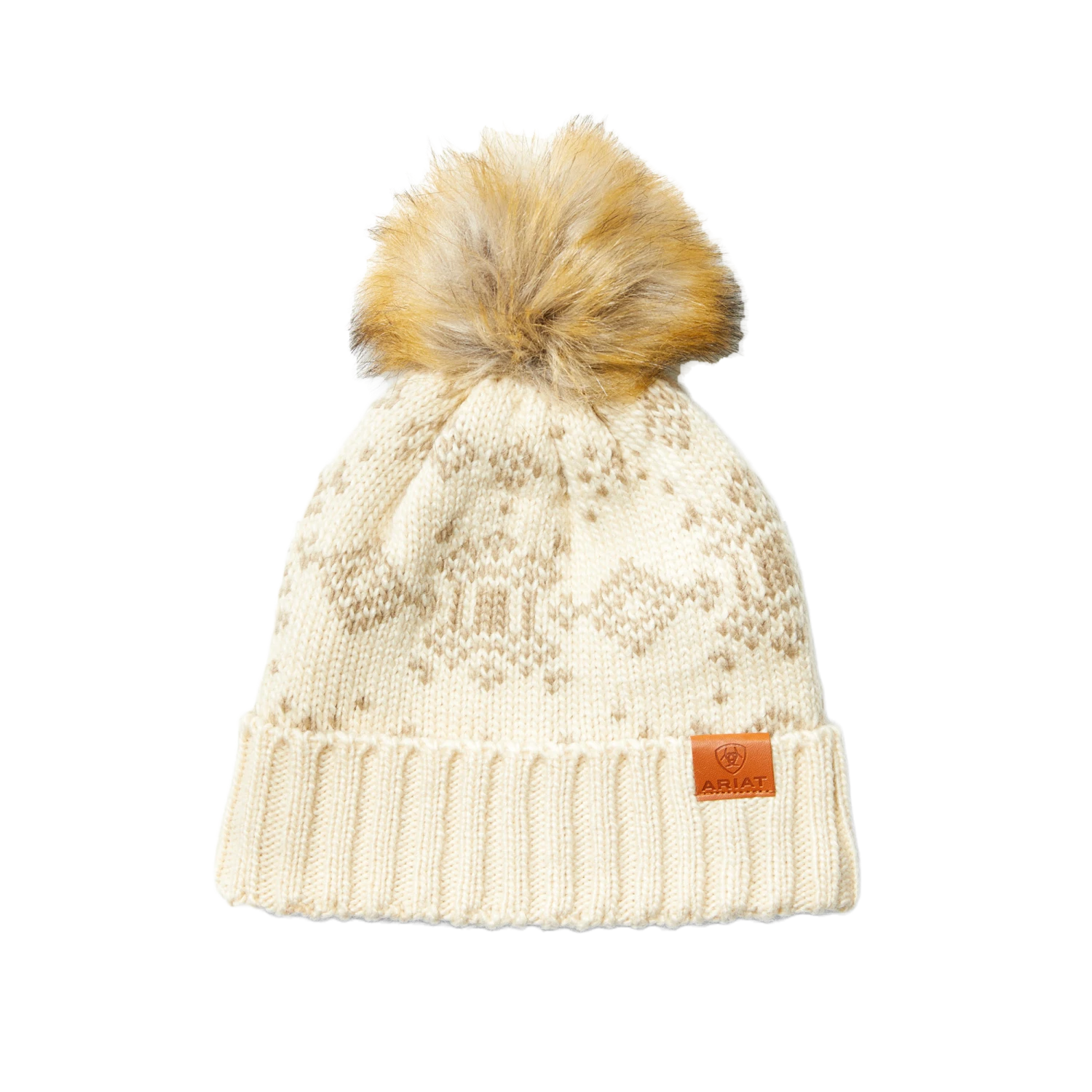 Ariat® Ladies Patrona Natural & Burlap Beanie 10041920 1 Ariat® Ladies Patrona Natural & Burlap Beanie 10041920