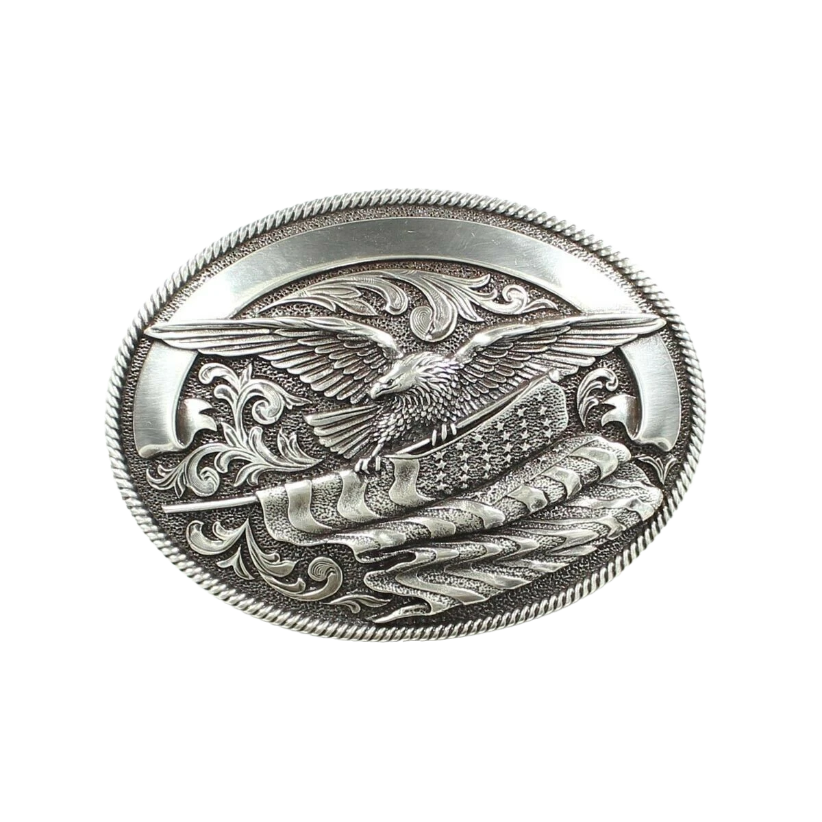 Nocona Mens Silver Eagle With American FlagBelt Buckle 37034 1 Nocona Mens Silver Eagle With American FlagBelt Buckle 37034