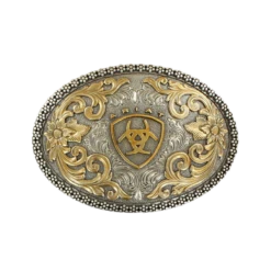 Ariat Mens SilverFiligree Shield Berry Edge Belt Buckle A37005