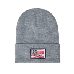 Ariat® Ladies Rebar Flag Patch Heather Grey Beanie 10041701