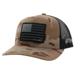 Hooey Men's Liberty Roper Camo Tan & Black Trucker Cap 2110T-TNBK
