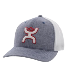 Hooey® Men's Coach 5-panel Denim & White Flexfit Cap 2212DEWH