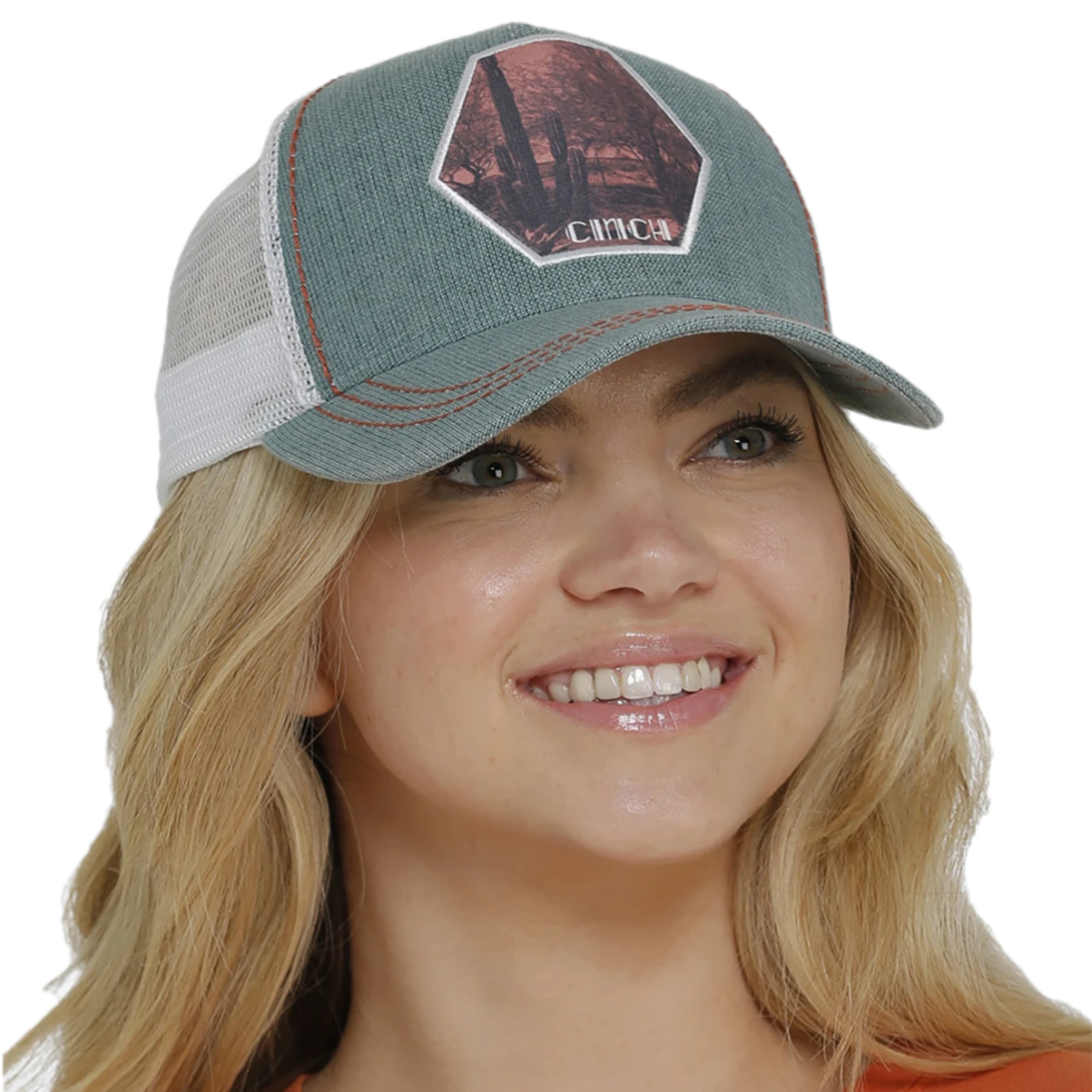 Cinch Ladies Green Logo Trucker Cap MHC7874032 1 Cinch Ladies Green Logo Trucker Cap MHC7874032