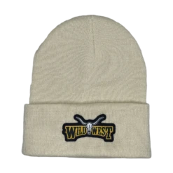 Wild West Logo Knitted Stone White Beanie S10556-3