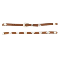 Double S® Dark Brown Leather With Silver Conchos Hatband 0237444