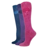 Wrangler® Ladies 3-Pair Rayon Rose Navy, Purple, & Hot Pink Crew Socks 00333-7000-MED