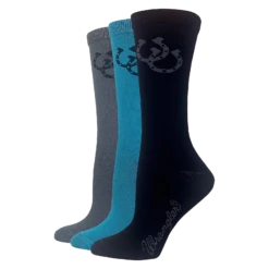 Wrangler® Ladies 3-Pair Rayon Horse Shoe Crew Socks 09427-7000-MED
