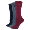 Wrangler® Ladies 3-Pair Black, Grey, & Burgundy Cowgirl Boot Socks 00230-7001-MED