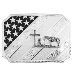 Montana Silversmiths American Christian Cowboy Buckle 46100-731M