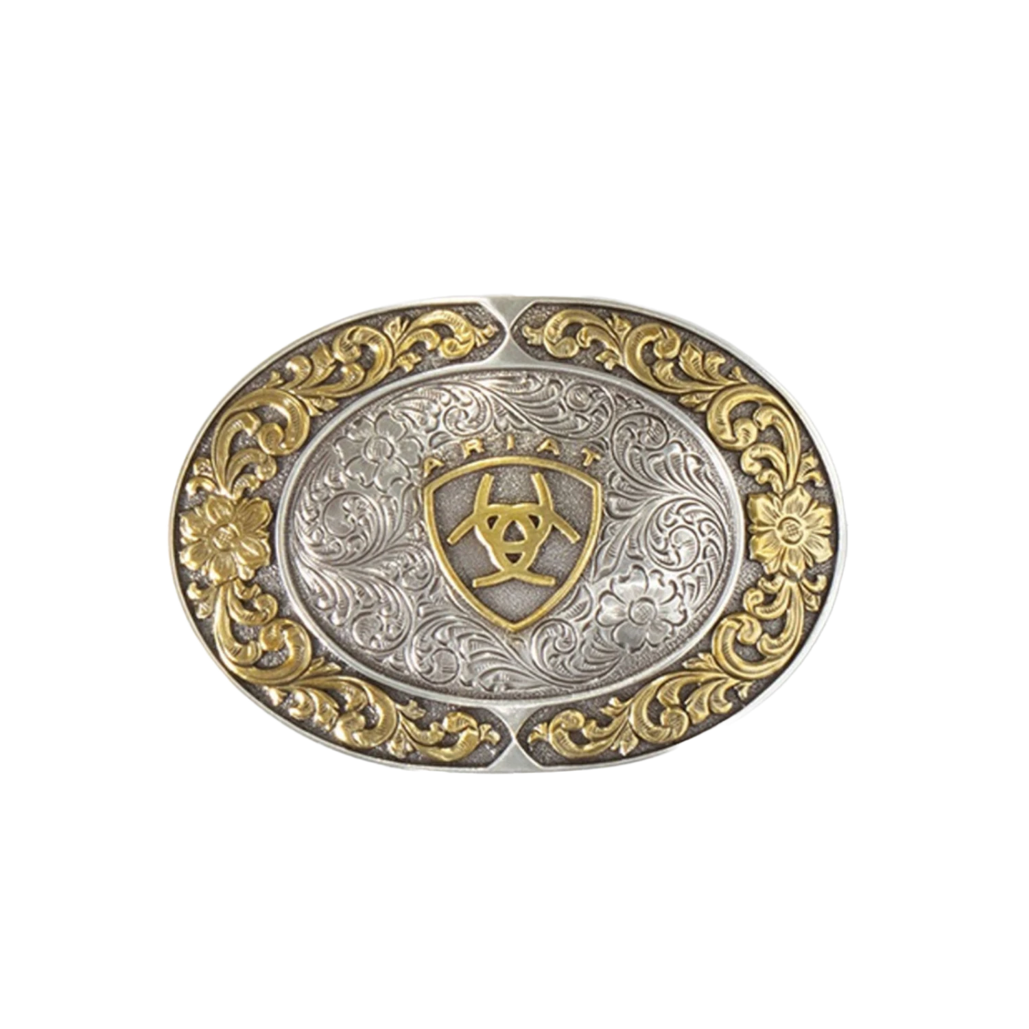 Ariat®Engraved Silver & Gold Belt Buckle A37020 1 Ariat®Engraved Silver & Gold Belt Buckle A37020