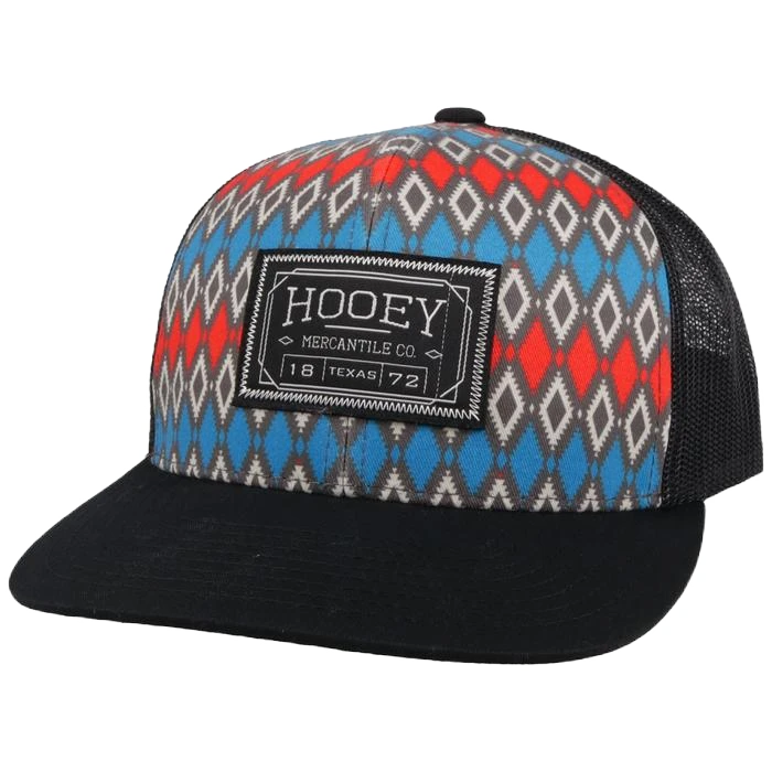 Hooey Men's "DOC" Patch Multi-Color And Black Hat 2102T-GYBK 1 Hooey Men's "DOC" Patch Multi-Color And Black Hat 2102T-GYBK