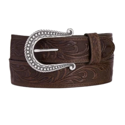 Justin® Men's Paris Vine Floral Tan Leather Belt C21554