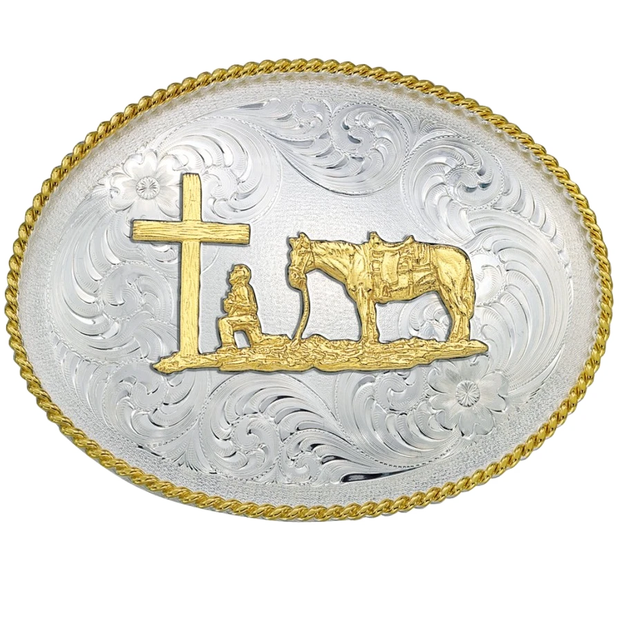 Montana Silversmiths Christian Cowboy Western Belt Buckle 1350-731 1 Montana Silversmiths Christian Cowboy Western Belt Buckle 1350-731
