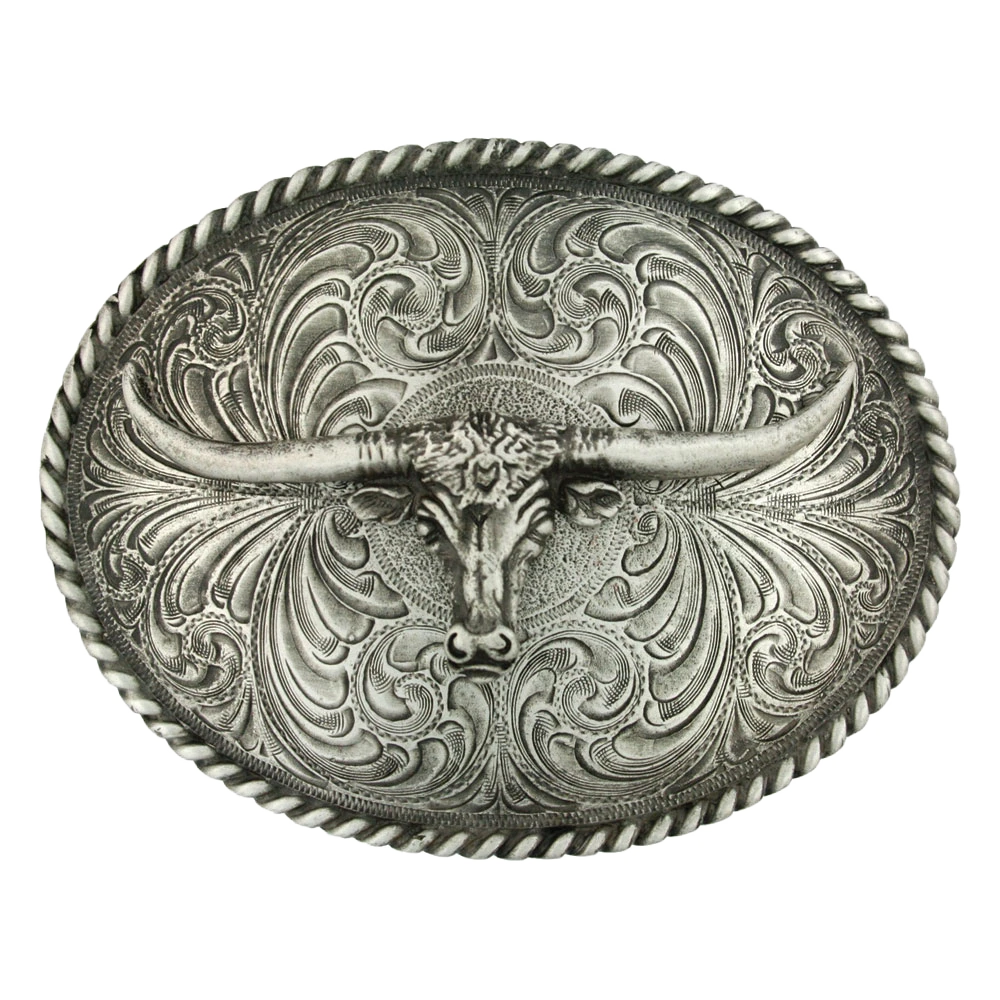 Montana Silversmiths Men's AttitudeLonghorn Belt Buckle 61028 1 Montana Silversmiths Men's AttitudeLonghorn Belt Buckle 61028