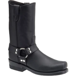 DOUBLE-H Men’s Black Domestic Harness Motorcycle Boots 4008