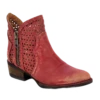 Circle G By Corral Ladies Red Laser Cutout Shortie Boot Q0003