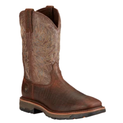 Ariat® Men's Workhog Square Toe Coco Print Brown Boots 10017415