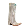 Corral Boots Corral Ladies Bone Multicolor Crystal And Fringe Snip Toe Boots C3424
