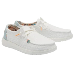 Hey Dude Ladies Wendy Boho White Crochet Shoes 121410164