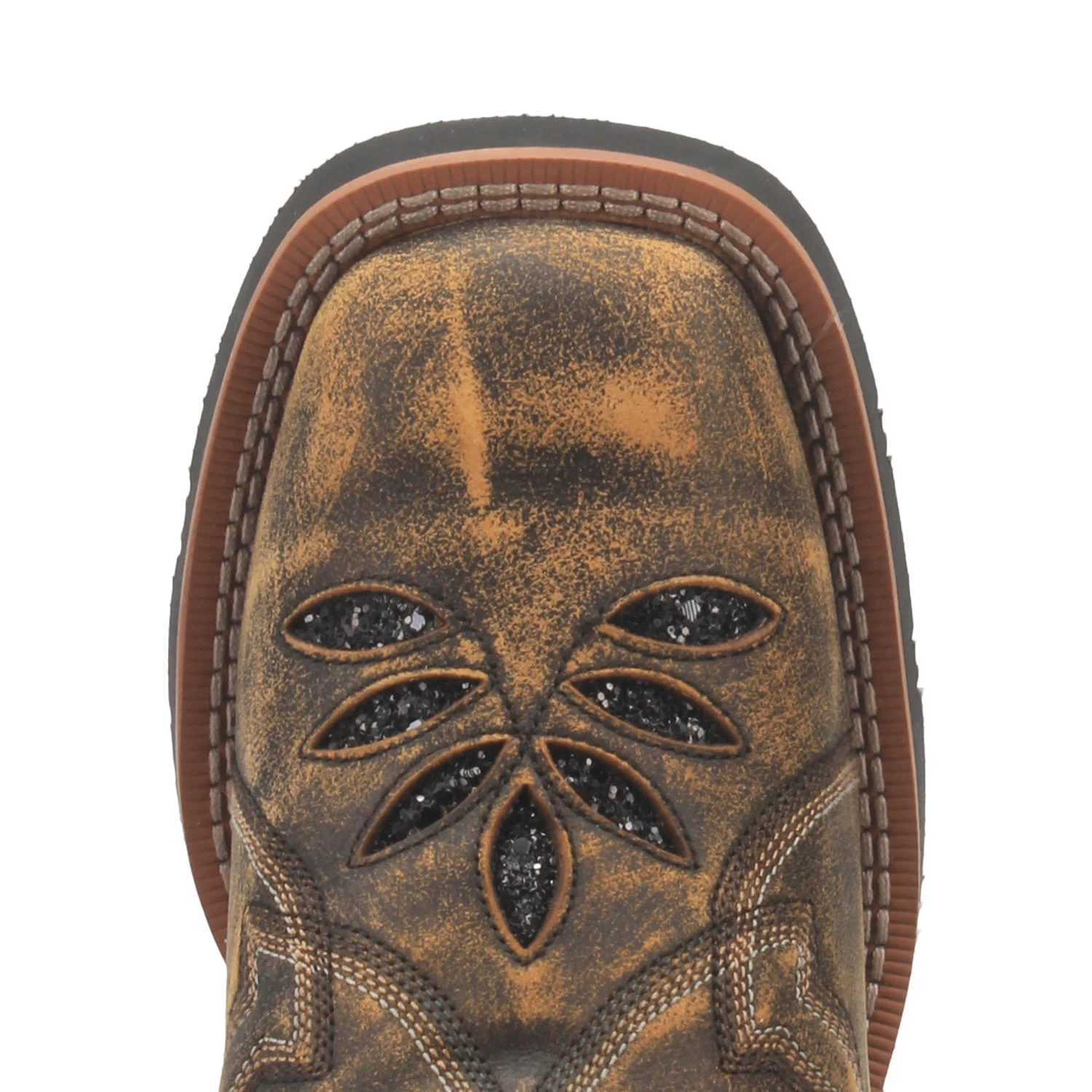 Laredo Ladies Bouquet Black And Brown Square Toe Boots 5844 2 Laredo Ladies Bouquet Black And Brown Square Toe Boots 5844 - Image 2